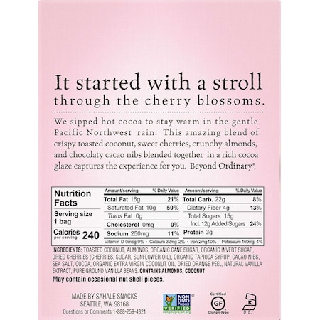 Sahale Snacks Sahale 1.5 oz. Cherry Cocoa Almond Coconut Snack Mix, PK42 9386900088